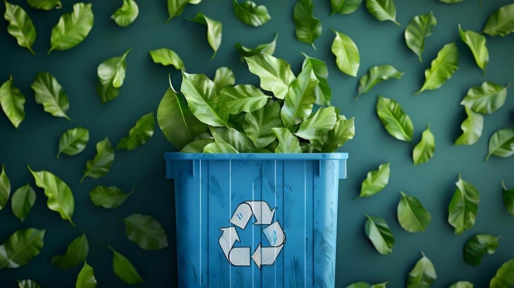 green recycling bin